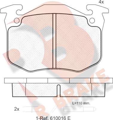 R Brake RB0469 - Bremžu uzliku kompl., Disku bremzes adetalas.lv