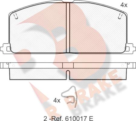 R Brake RB0462 - Bremžu uzliku kompl., Disku bremzes adetalas.lv