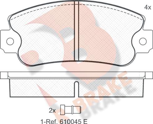 R Brake RB0418 - Bremžu uzliku kompl., Disku bremzes adetalas.lv