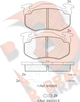 R Brake RB0417-066 - Bremžu uzliku kompl., Disku bremzes adetalas.lv