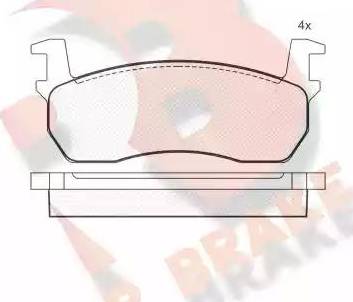 R Brake RB0424 - Bremžu uzliku kompl., Disku bremzes adetalas.lv