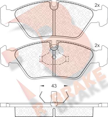 R Brake RB0423 - Bremžu uzliku kompl., Disku bremzes adetalas.lv