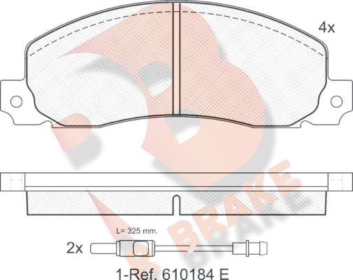 R Brake RB0620 - Bremžu uzliku kompl., Disku bremzes adetalas.lv