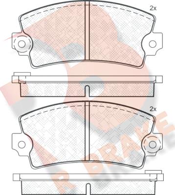 R Brake RB0052 - Bremžu uzliku kompl., Disku bremzes adetalas.lv