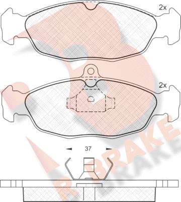 R Brake RB0858 - Bremžu uzliku kompl., Disku bremzes adetalas.lv