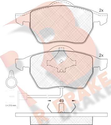 R Brake RB0808 - Bremžu uzliku kompl., Disku bremzes adetalas.lv