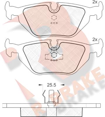 R Brake RB0802 - Bremžu uzliku kompl., Disku bremzes adetalas.lv