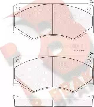 R Brake RB0814 - Bremžu uzliku kompl., Disku bremzes adetalas.lv