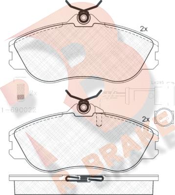 R Brake RB0873-202 - Bremžu uzliku kompl., Disku bremzes adetalas.lv