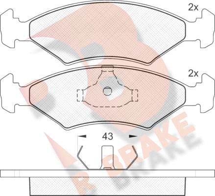 R Brake RB0329 - Bremžu uzliku kompl., Disku bremzes adetalas.lv