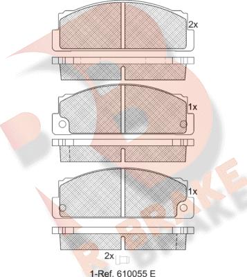 R Brake RB0240 - Bremžu uzliku kompl., Disku bremzes adetalas.lv