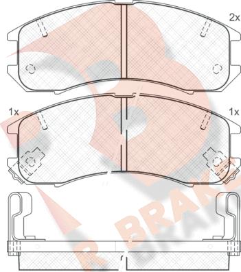 R Brake RB0795 - Bremžu uzliku kompl., Disku bremzes adetalas.lv