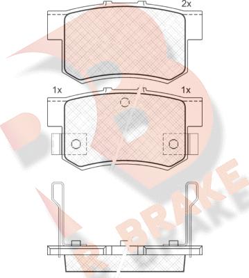 R Brake RB0798 - Bremžu uzliku kompl., Disku bremzes adetalas.lv