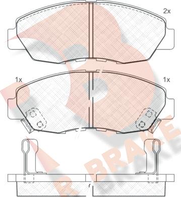 R Brake RB0797 - Bremžu uzliku kompl., Disku bremzes adetalas.lv