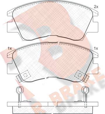 R Brake RB0701 - Bremžu uzliku kompl., Disku bremzes adetalas.lv