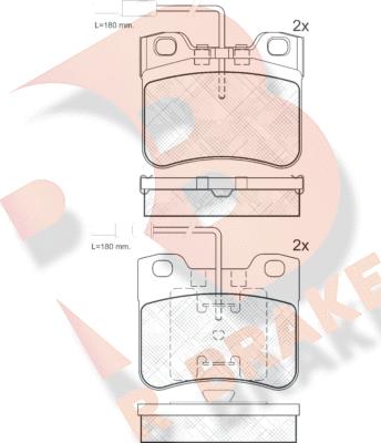 R Brake RB0788-203 - Bremžu uzliku kompl., Disku bremzes adetalas.lv