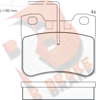 R Brake RB0788-202 - Bremžu uzliku kompl., Disku bremzes adetalas.lv