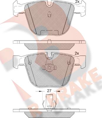 R Brake RB1949 - Bremžu uzliku kompl., Disku bremzes adetalas.lv