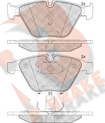 R Brake RB1940-203 - Bremžu uzliku kompl., Disku bremzes adetalas.lv