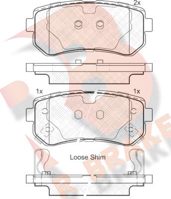 R Brake RB1948 - Bremžu uzliku kompl., Disku bremzes adetalas.lv