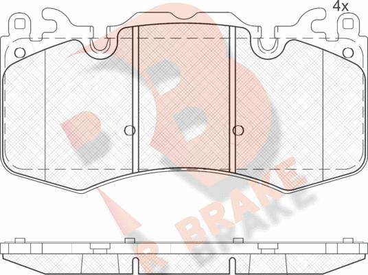 R Brake RB1956 - Bremžu uzliku kompl., Disku bremzes adetalas.lv