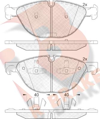 R Brake RB1905 - Bremžu uzliku kompl., Disku bremzes adetalas.lv