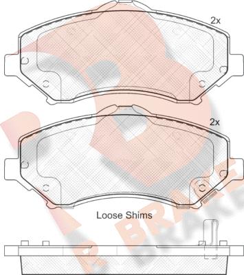 R Brake RB1908-201 - Bremžu uzliku kompl., Disku bremzes adetalas.lv