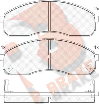 R Brake RB1455 - Bremžu uzliku kompl., Disku bremzes adetalas.lv