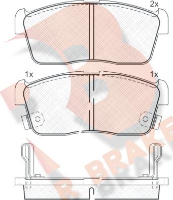 R Brake RB1452 - Bremžu uzliku kompl., Disku bremzes adetalas.lv