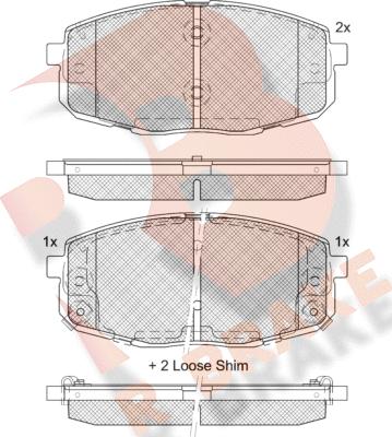 R Brake RB1540-207 - Bremžu uzliku kompl., Disku bremzes adetalas.lv