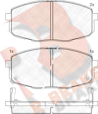 R Brake RB1540 - Bremžu uzliku kompl., Disku bremzes adetalas.lv