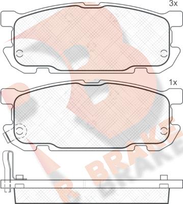 R Brake RB1541 - Bremžu uzliku kompl., Disku bremzes adetalas.lv