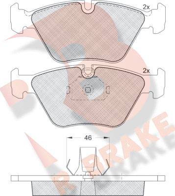 R Brake RB1550 - Bremžu uzliku kompl., Disku bremzes adetalas.lv