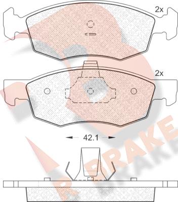 R Brake RB1508 - Bremžu uzliku kompl., Disku bremzes adetalas.lv