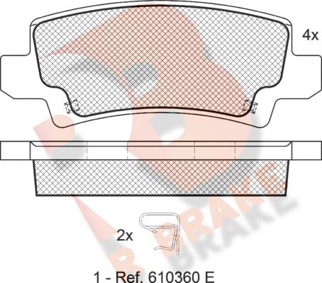 R Brake RB1514 - Bremžu uzliku kompl., Disku bremzes adetalas.lv