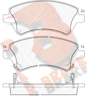 R Brake RB1513 - Bremžu uzliku kompl., Disku bremzes adetalas.lv