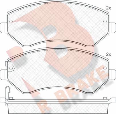 R Brake RB1512 - Bremžu uzliku kompl., Disku bremzes adetalas.lv