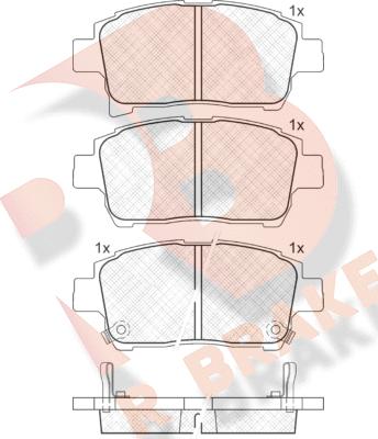 R Brake RB1583 - Bremžu uzliku kompl., Disku bremzes adetalas.lv