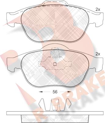 R Brake RB1533 - Bremžu uzliku kompl., Disku bremzes adetalas.lv