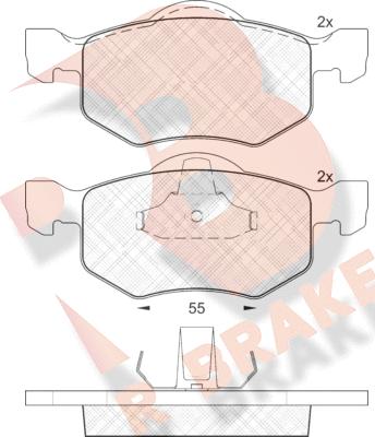 R Brake RB1532 - Bremžu uzliku kompl., Disku bremzes adetalas.lv