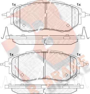 R Brake RB1697 - Bremžu uzliku kompl., Disku bremzes adetalas.lv