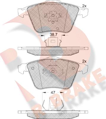 R Brake RB1652 - Bremžu uzliku kompl., Disku bremzes adetalas.lv