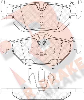 R Brake RB1663 - Bremžu uzliku kompl., Disku bremzes adetalas.lv