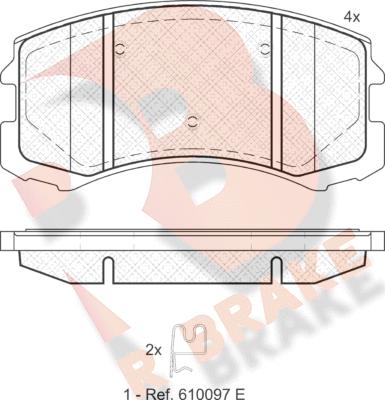 R Brake RB1618 - Bremžu uzliku kompl., Disku bremzes adetalas.lv