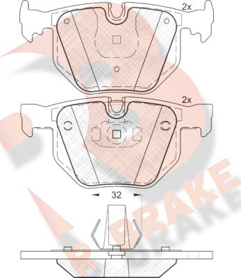 R Brake RB1685 - Bremžu uzliku kompl., Disku bremzes adetalas.lv