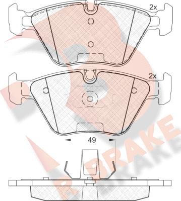 R Brake RB1686 - Bremžu uzliku kompl., Disku bremzes adetalas.lv