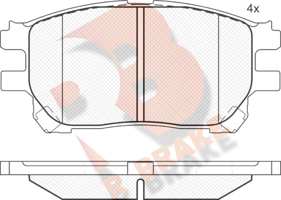 R Brake RB1671 - Bremžu uzliku kompl., Disku bremzes adetalas.lv