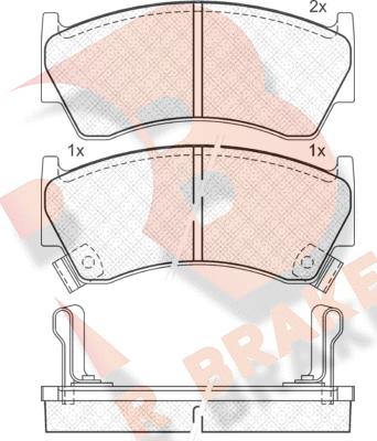 R Brake RB1094 - Bremžu uzliku kompl., Disku bremzes adetalas.lv