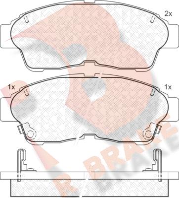 R Brake RB1005 - Bremžu uzliku kompl., Disku bremzes adetalas.lv