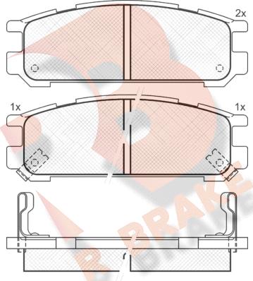 R Brake RB1000 - Bremžu uzliku kompl., Disku bremzes adetalas.lv